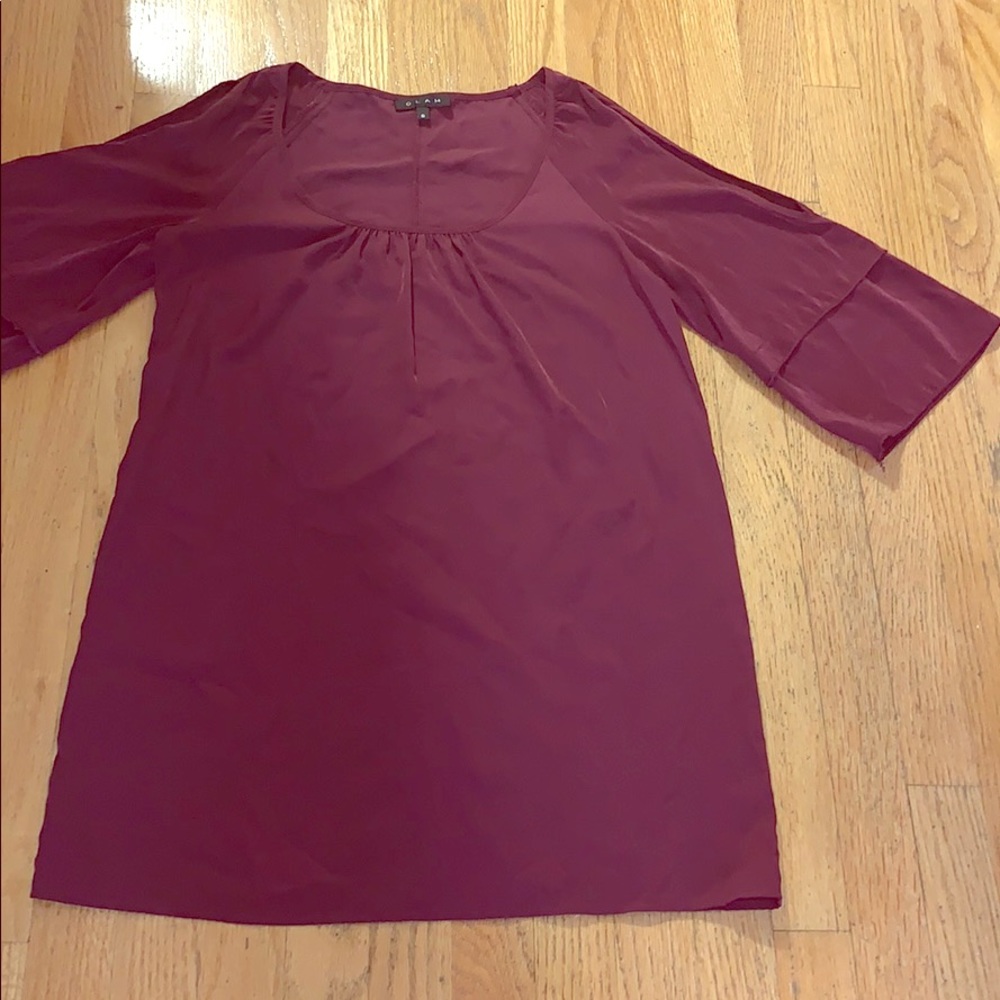 Burgundy shift dress